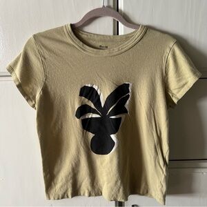 Madewell Women’s Tee Kate Roebuck Floral Super Soft M Good Condition Khaki Black